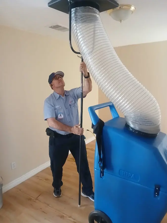 Mini Split Installation technician using HEPA equipment in Provo